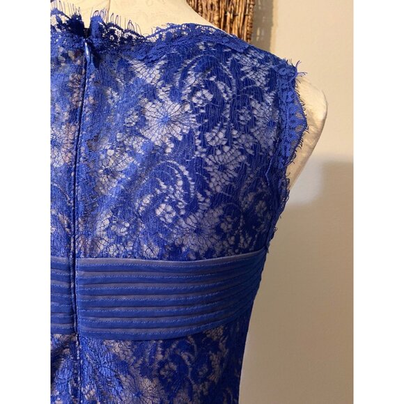 Anthropologie Tadashi Shoji Dress 6 Small Blue Sleeveless Wedding Party Cruise - Picture 4 of 9